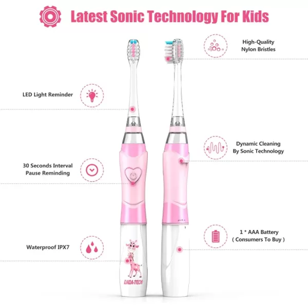 imageDadaTech BabyKids Electric Toothbrush Replacement Heads for DTBB1 DTK6 SG513 SG977  Pack of 4 RoundSmall
