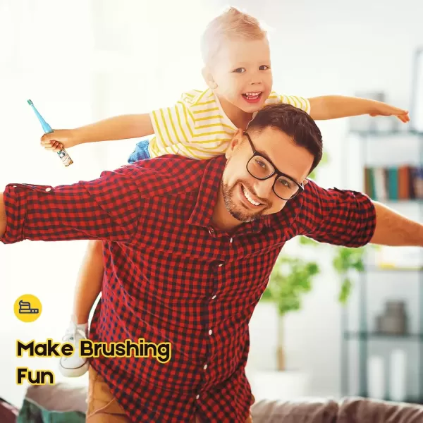 imageKids Electric Toothbrush Rechargeable Age 3561218 Year Old Dinosaur Toothbrush for Kids with Timer 3 Modes 4 Vibrating Heads Habit Stickers 31000VPM Boys Electric Toothbrush Dinosaur WhiteBlue