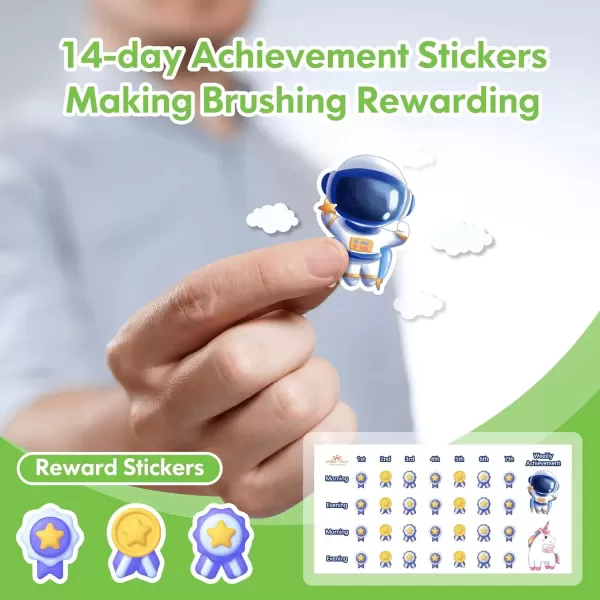 imageKids Electric Toothbrush Rechargeable Age 3561218 Year Old Dinosaur Toothbrush for Kids with Timer 3 Modes 4 Vibrating Heads Habit Stickers 31000VPM Boys Electric Toothbrush Dinosaur WhiteDinosaur White