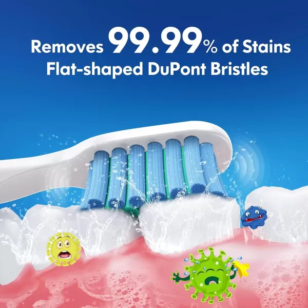imageKids Electric Toothbrush Rechargeable Age 3561218 Year Old Dinosaur Toothbrush for Kids with Timer 3 Modes 4 Vibrating Heads Habit Stickers 31000VPM Boys Electric Toothbrush Dinosaur WhiteAstronaut Blue