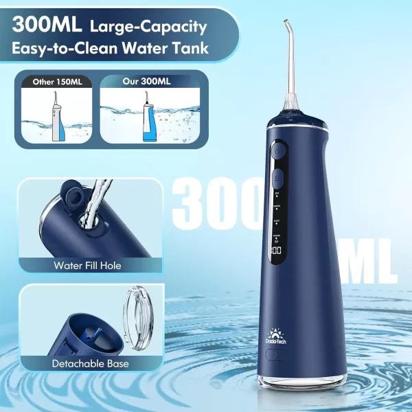 imageWater Flosser for Teeth Cordless Oral Irrigator Portable Dental Cleaner Picks with 8 DIY Modes 7 Jets 300ml Tank Braces Flossers Rechargeable BlackBlue