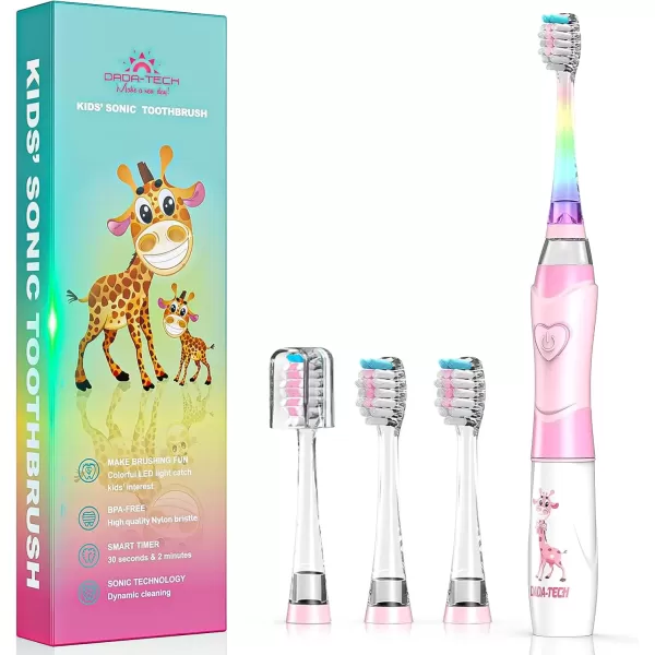 imageKids Electric Toothbrush Toddler Toothbrush Age 24812 Electric Toothbrush Kids with Timer Rainbow LED Light Up Vibrating Toothbrush Battery Operated Childrens Sonic Tooth Brush Astronauts BluePink