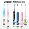 imageDadaTech Replacement Heads for Kids Electric Toothbrush DTKE6 and DTKE7  Pack of 4 WhiteBlue