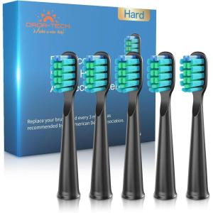 imageDadaTech Electric Toothbrush Replacement Heads for DT22  Pack of 5 Pure White SoftCharcoal Black Hard 0178mm