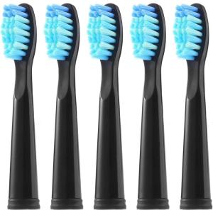 imageDadaTech Electric Toothbrush Replacement Heads for DT22  Pack of 5 Pure White SoftPure Black Soft 0152mm