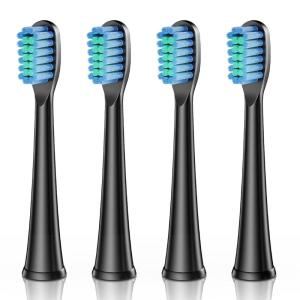 imageDadaTech Replacement Heads for Kids Electric Toothbrush DTKE6 and DTKE7  Pack of 4 WhiteBlack