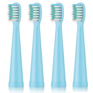 imageDadaTech Replacement Heads for Kids Electric Toothbrush DTKE6 and DTKE7  Pack of 4 WhiteBlue
