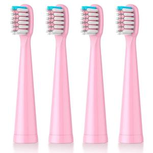 imageDadaTech Replacement Heads for Kids Electric Toothbrush DTKE6 and DTKE7  Pack of 4 WhitePink