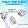 imageDADATECH Toddler Electric Toothbrush Kids Age 123 Years Old Baby Electric Toothbrush with LED Light 2 Minutes Timer 4 Vibrating Heads for Infants Toothbrush 6 to 12 Months and Up BlueBlue Penguin