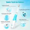 imageDADATECH Toddler Electric Toothbrush Kids Age 123 Years Old Baby Electric Toothbrush with LED Light 2 Minutes Timer 4 Vibrating Heads for Infants Toothbrush 6 to 12 Months and Up BlueBlue Penguin