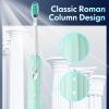 imageDADATECH Electric Toothbrush for Adults and Kids Sonic Toothbrush Rechargeable with 9 Brush Heads 5 Modes and 2 Minutes Smart Timer 4Hours Charge for 60 Days Roman Column Handle PinkGreen New