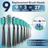 imageDADATECH Electric Toothbrush for Adults and Kids Sonic Toothbrush Rechargeable with 9 Brush Heads 5 Modes and 2 Minutes Smart Timer 4Hours Charge for 60 Days Roman Column Handle PinkBlacknew