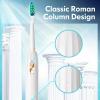 imageDADATECH Electric Toothbrush for Adults and Kids Sonic Toothbrush Rechargeable with 9 Brush Heads 5 Modes and 2 Minutes Smart Timer 4Hours Charge for 60 Days Roman Column Handle PinkWhite New