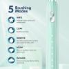 imageDADATECH Electric Toothbrush for Adults and Kids Sonic Toothbrush Rechargeable with 9 Brush Heads 5 Modes and 2 Minutes Smart Timer 4Hours Charge for 60 Days Roman Column Handle PinkGreen New