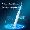imageDADATECH Electric Toothbrush for Adults and Kids Sonic Toothbrush Rechargeable with 9 Brush Heads 5 Modes and 2 Minutes Smart Timer 4Hours Charge for 60 Days Roman Column Handle PinkWhite New