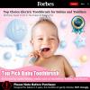 imageDADATECH Toddler Electric Toothbrush Kids Age 123 Years Old Baby Electric Toothbrush with LED Light 2 Minutes Timer 4 Vibrating Heads for Infants Toothbrush 6 to 12 Months and UpPink AstronautPink Penguin