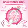 imageDADATECH Toddler Electric Toothbrush Kids Age 123 Years Old Baby Electric Toothbrush with LED Light 2 Minutes Timer 4 Vibrating Heads for Infants Toothbrush 6 to 12 Months and UpPink AstronautPink Astronaut