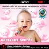 imageDADATECH Toddler Electric Toothbrush Kids Age 123 Years Old Baby Electric Toothbrush with LED Light 2 Minutes Timer 4 Vibrating Heads for Infants Toothbrush 6 to 12 Months and UpPink AstronautPink Astronaut