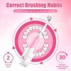 imageDADATECH Toddler Electric Toothbrush Kids Age 123 Years Old Baby Electric Toothbrush with LED Light 2 Minutes Timer 4 Vibrating Heads for Infants Toothbrush 6 to 12 Months and UpPink AstronautPink Penguin