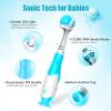 imageDADATECH Toddler Electric Toothbrush Kids Age 123 Years Old Baby Electric Toothbrush with LED Light 2 Minutes Timer 4 Vibrating Heads for Infants Toothbrush 6 to 12 Months and UpPink AstronautBlue Astronaut