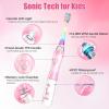 imageKids Electric Toothbrush Toddler Toothbrush Age 24812 Electric Toothbrush Kids with Timer Rainbow LED Light Up Vibrating Toothbrush Battery Operated Childrens Sonic Tooth Brush Green GiraffePink