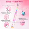 imageKids Electric Toothbrush Toddler Toothbrush Age 24812 Electric Toothbrush Kids with Timer Rainbow LED Light Up Vibrating Toothbrush Battery Operated Childrens Sonic Tooth Brush Green GiraffeUnicorn Pink