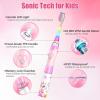 imageKids Electric Toothbrush Toddler Toothbrush Age 24812 Electric Toothbrush Kids with Timer Rainbow LED Light Up Vibrating Toothbrush Battery Operated Childrens Sonic Tooth Brush Green GiraffeRabbit Pink