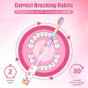 imageKids Electric Toothbrush Toddler Toothbrush Age 24812 Electric Toothbrush Kids with Timer Rainbow LED Light Up Vibrating Toothbrush Battery Operated Childrens Sonic Tooth Brush Green GiraffeUnicorn Pink