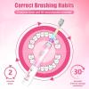 imageKids Electric Toothbrush Toddler Toothbrush Age 24812 Electric Toothbrush Kids with Timer Rainbow LED Light Up Vibrating Toothbrush Battery Operated Childrens Sonic Tooth Brush Green GiraffePink