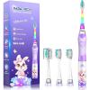 imageKids Electric Toothbrush Toddler Toothbrush Age 24812 Electric Toothbrush Kids with Timer Rainbow LED Light Up Vibrating Toothbrush Battery Operated Childrens Sonic Tooth Brush Green GiraffeRabbit Purple