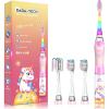 imageKids Electric Toothbrush Toddler Toothbrush Age 24812 Electric Toothbrush Kids with Timer Rainbow LED Light Up Vibrating Toothbrush Battery Operated Childrens Sonic Tooth Brush Green GiraffeUnicorn Pink