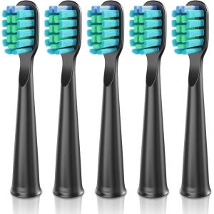 imageDadaTech Electric Toothbrush Replacement Heads for DT22  Pack of 5 White Soft 0152mmBlack Soft 0152mm