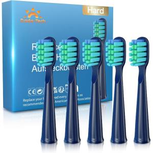 imageDadaTech Electric Toothbrush Replacement Heads for DT22  Pack of 5 White Soft 0152mmBlue Hard 0178mm