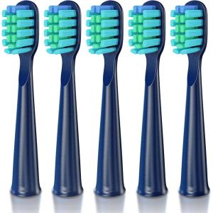 imageDadaTech Electric Toothbrush Replacement Heads for DT22  Pack of 5 White Soft 0152mmBlue Soft 0152mm