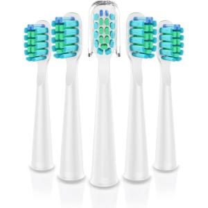 imageDadaTech Electric Toothbrush Replacement Heads for DT22  Pack of 5 White Soft 0152mmPearl White Hard 0178mm