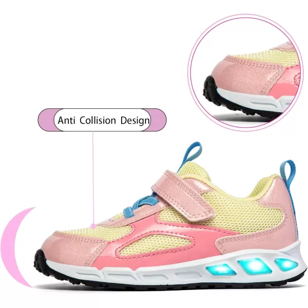 imageSKYWHEEL Boys Girls Sneakers Light up for Toddler Size 5 to Little Kids Size 2Beige Yellow Light Up Shoes Toddler