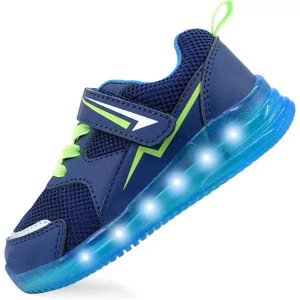 imageSKYWHEEL Boys Girls Sneakers Light up for Toddler Size 5 to Little Kids Size 2Dark Blue Light Up Shoes
