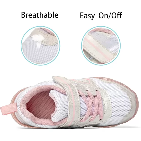 imageSKYWHEEL Boys Girls Sneakers Light up for Toddler Size 5 to Little Kids Size 2Girls White Light Up Shoes