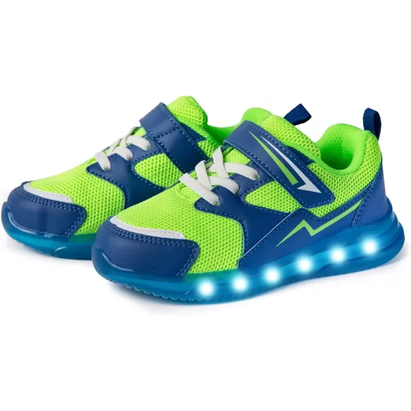 imageSKYWHEEL Boys Girls Sneakers Light up for Toddler Size 5 to Little Kids Size 2Green Light Up Shoes for Boys