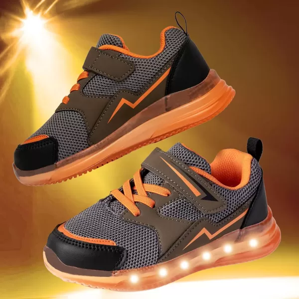 imageSKYWHEEL Boys Girls Sneakers Light up for Toddler Size 5 to Little Kids Size 2Grey Boys Light Up Shoes