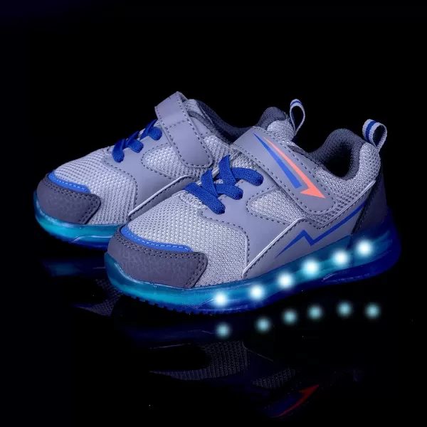 imageSKYWHEEL Boys Girls Sneakers Light up for Toddler Size 5 to Little Kids Size 2Grey Light Up Shoes
