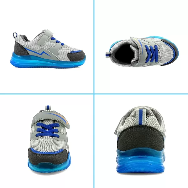 imageSKYWHEEL Boys Girls Sneakers Light up for Toddler Size 5 to Little Kids Size 2Grey Light Up Shoes