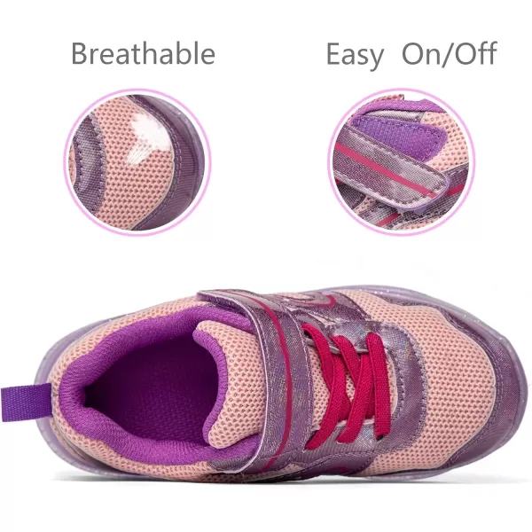 imageSKYWHEEL Boys Girls Sneakers Light up for Toddler Size 5 to Little Kids Size 2Pink Light Up Shoes for Girls