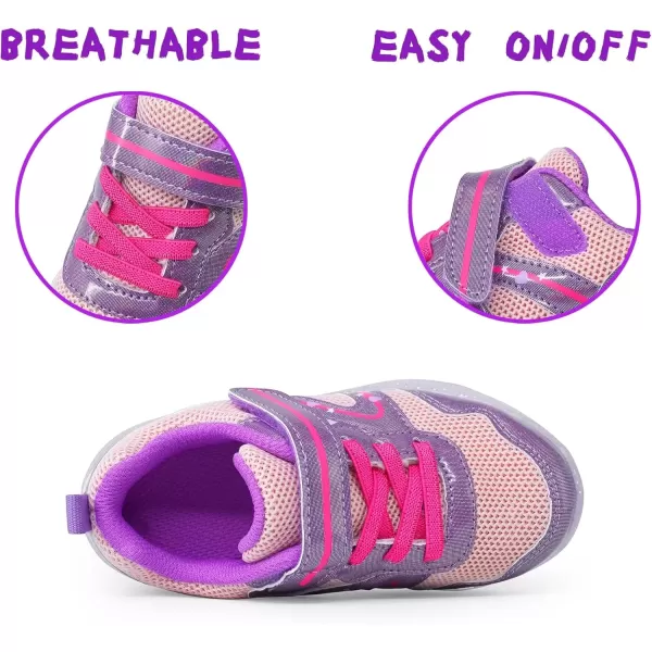 imageSKYWHEEL Boys Girls Sneakers Light up for Toddler Size 5 to Little Kids Size 2Pink Light Up Shoes for Girls