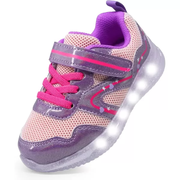 imageSKYWHEEL Boys Girls Sneakers Light up for Toddler Size 5 to Little Kids Size 2Pink Light Up Shoes for Girls