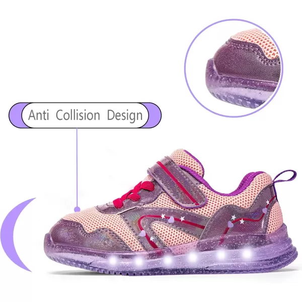 imageSKYWHEEL Boys Girls Sneakers Light up for Toddler Size 5 to Little Kids Size 2Pink Light Up Shoes for Girls