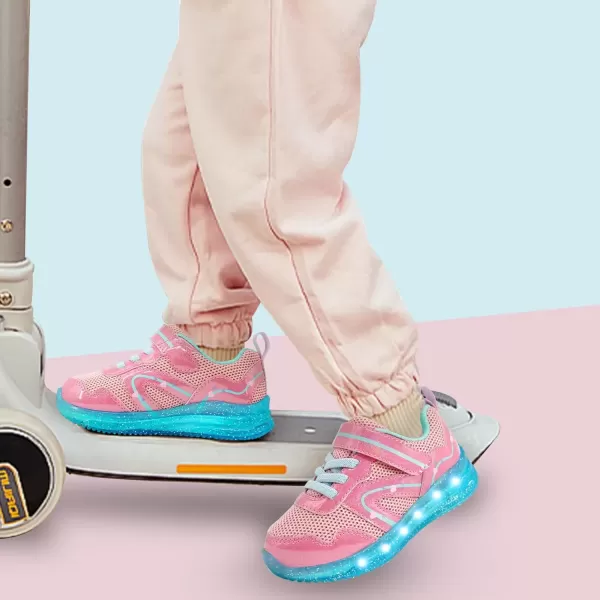 imageSKYWHEEL Boys Girls Sneakers Light up for Toddler Size 5 to Little Kids Size 2Pink Toddler Shoes
