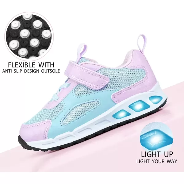 imageSKYWHEEL Boys Girls Sneakers Light up for Toddler Size 5 to Little Kids Size 2Purple Toddler Light Up Shoes