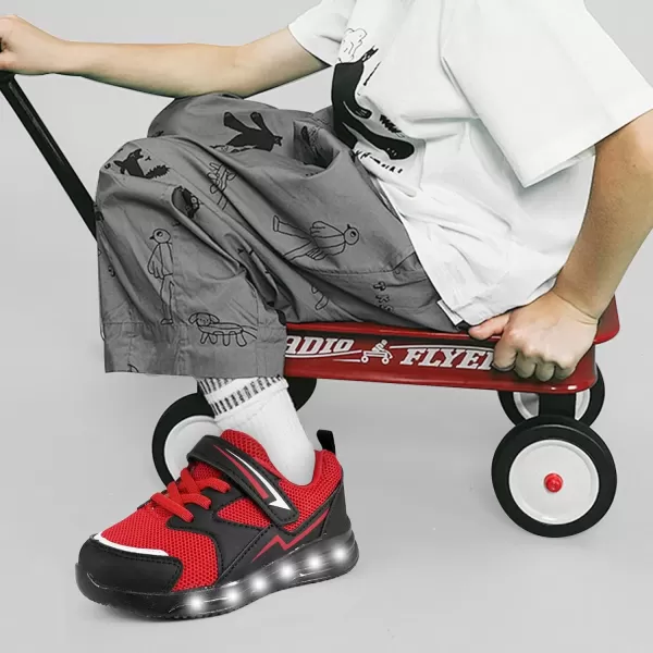 imageSKYWHEEL Boys Girls Sneakers Light up for Toddler Size 5 to Little Kids Size 2Red Light Up Shoes for Boys