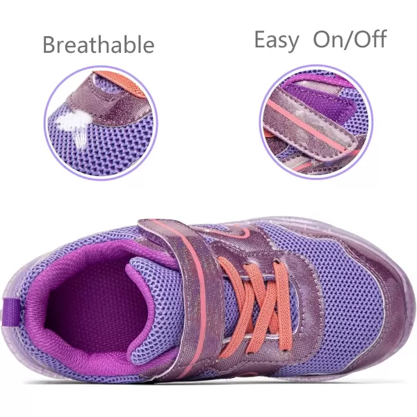 imageSKYWHEEL Boys Girls Sneakers Light up for Toddler Size 5 to Little Kids Size 2Toddler Purple Girl Light Up Shoes
